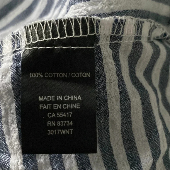 WANTABLE EUC WOMENS GRAY WHITE TOP SHIRT BLOUSE CASUAL DRESSY SUMMER SIZE XL - Picture 5 of 5
